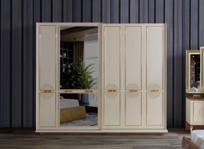 Schlafzimmer Kleiderschrank Luxus Holz Modern Design Möbel Weiß Neu